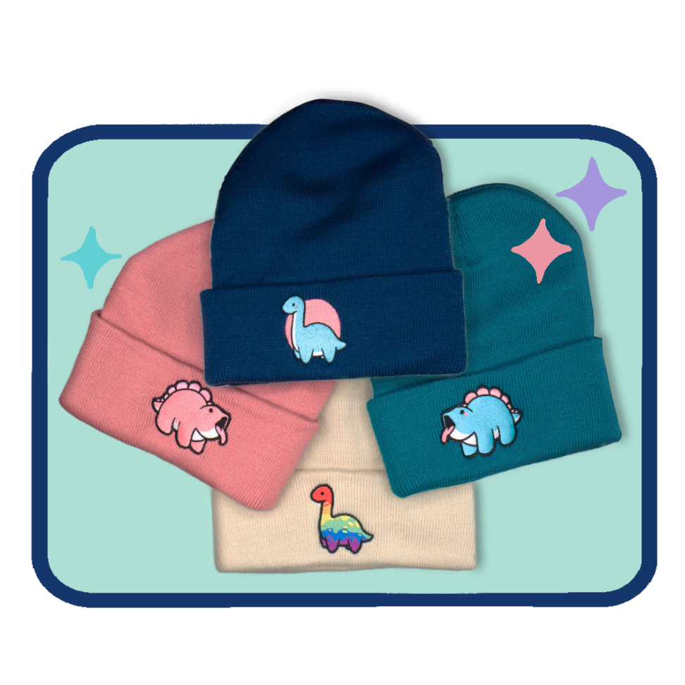 product photo of 4 different hugadino beanies